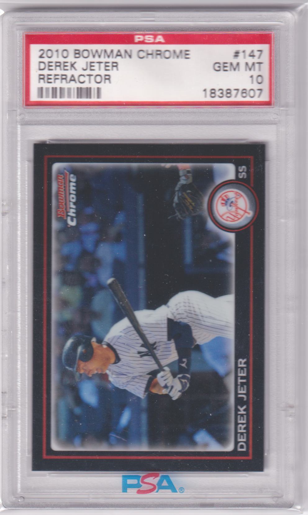 DEREK JETER 2010 Bowman Chrome Refractor #147 PSA 10 GEM MINT - YANKEES