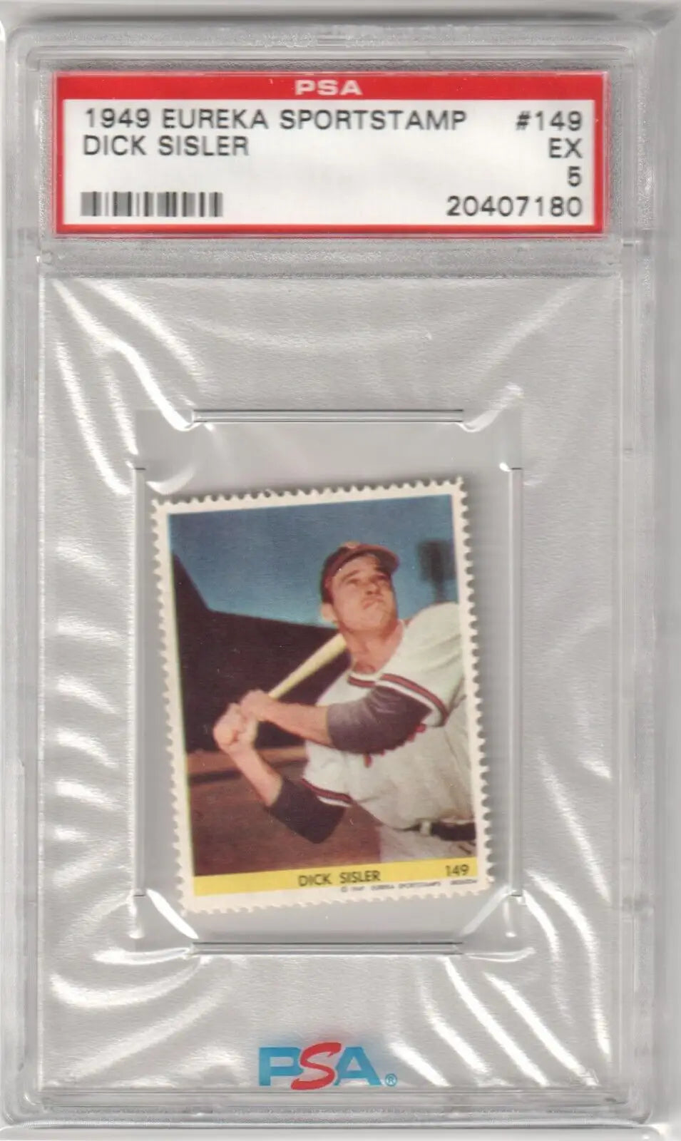 1949 Eureka Sportstamp Dick Sisler baseball card PSA 5 EX single cards Columbia Hobby