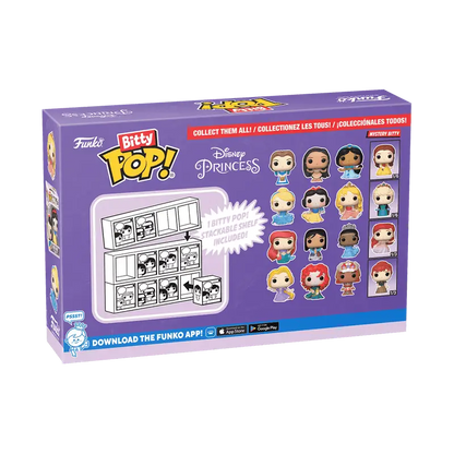 Purple Disney Princess Bitty Pop board game box featuring collectible character icons