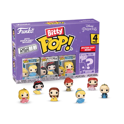 Funko Bitty Pop Disney Princess 4-pack collectible set featuring mystery character