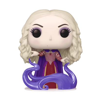 Funko Pop vinyl figure of Hocus Pocus 2 character Sarah in purple and red dress