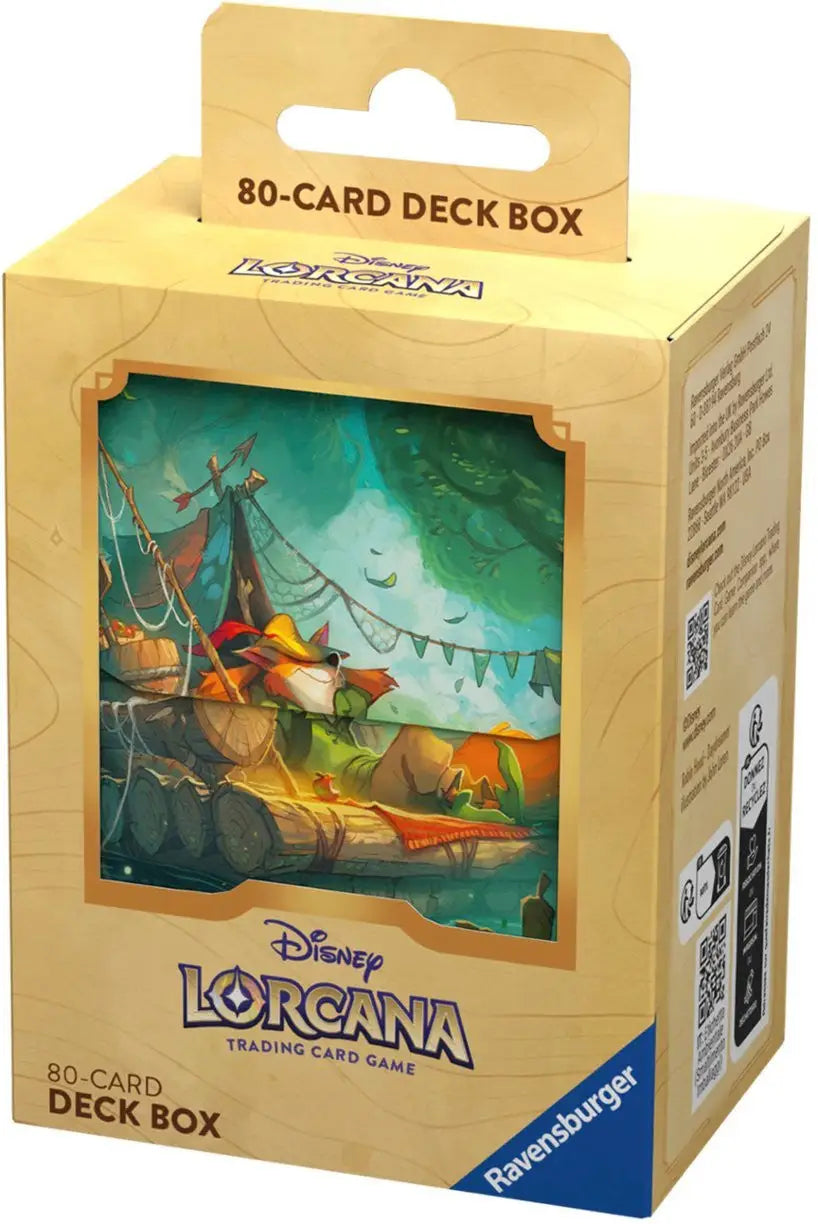 Disney Lorcana Deck Box featuring Robin Hood artwork for Into the Inklands game