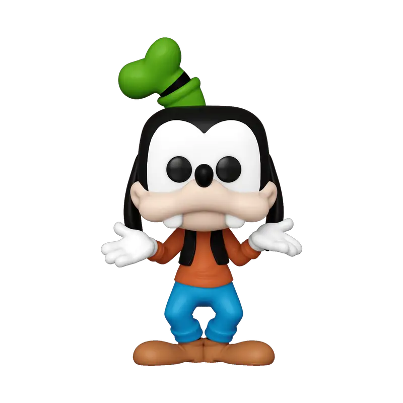 Funko Pop Goofy figure in orange shirt and green hat from Disney Mickey & Friends