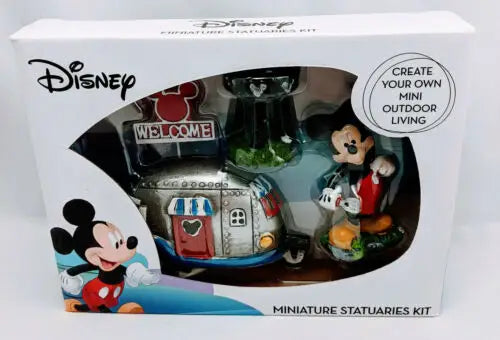 Disney Miniature Statuaries Mickey Mouse RV Camper Trailer Fairy Garden Kit ID:34191