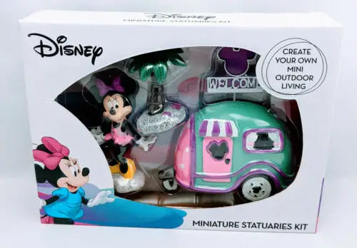 Disney Minnie Mouse 4 Piece Miniature Fairy Garden Camper Statuaries Kit ID 34193