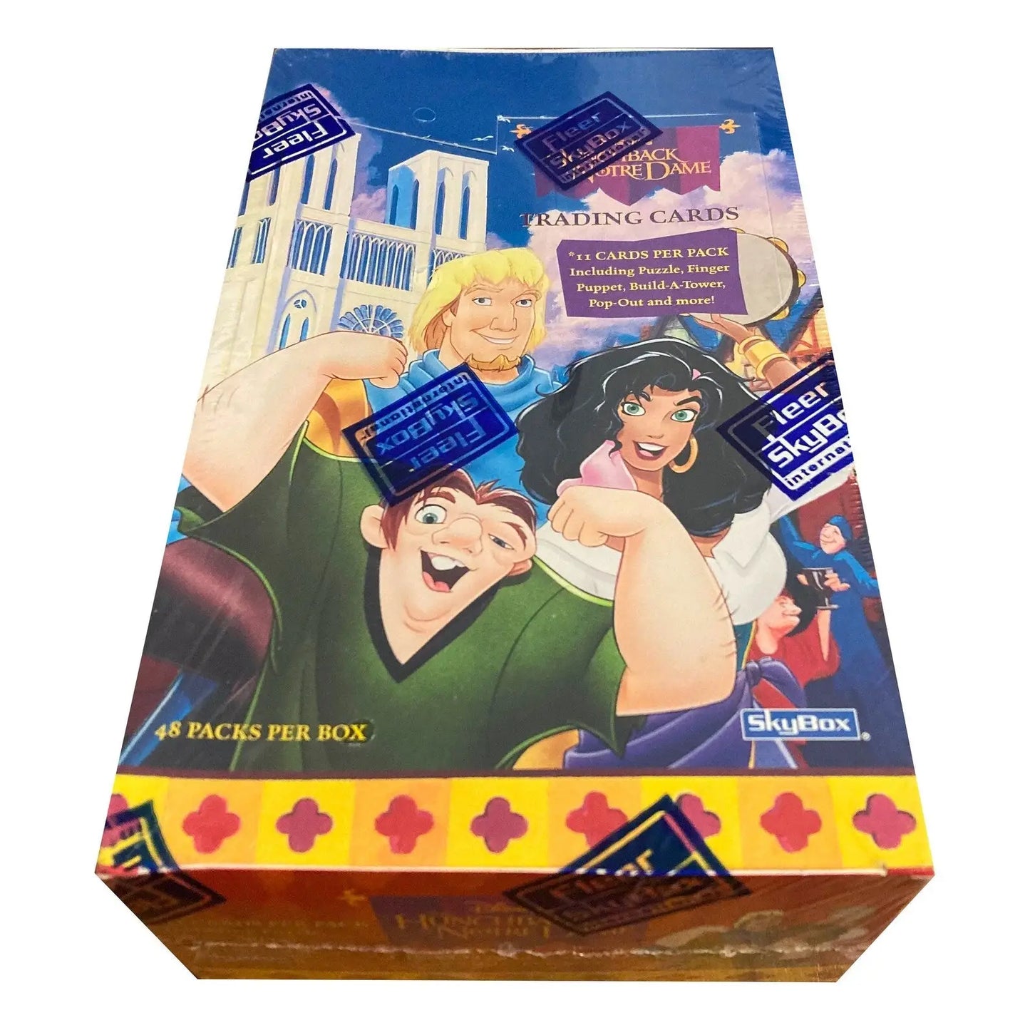 Box of Disney’s The Hunchback of Notre Dame trading cards with vibrant character illustrations