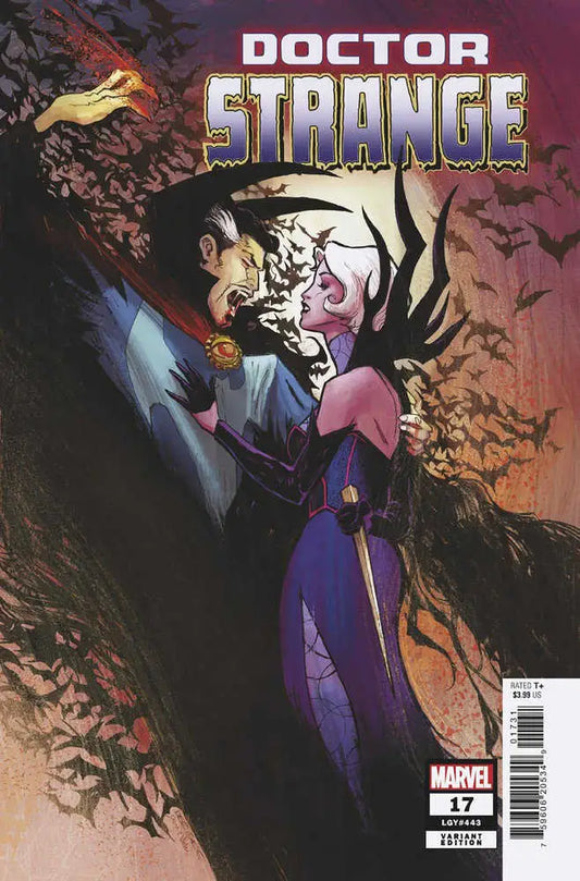 Comic book cover of Doctor Strange #17 Lee Garbett Variant featuring a mystical figure in blood hunt tie-in