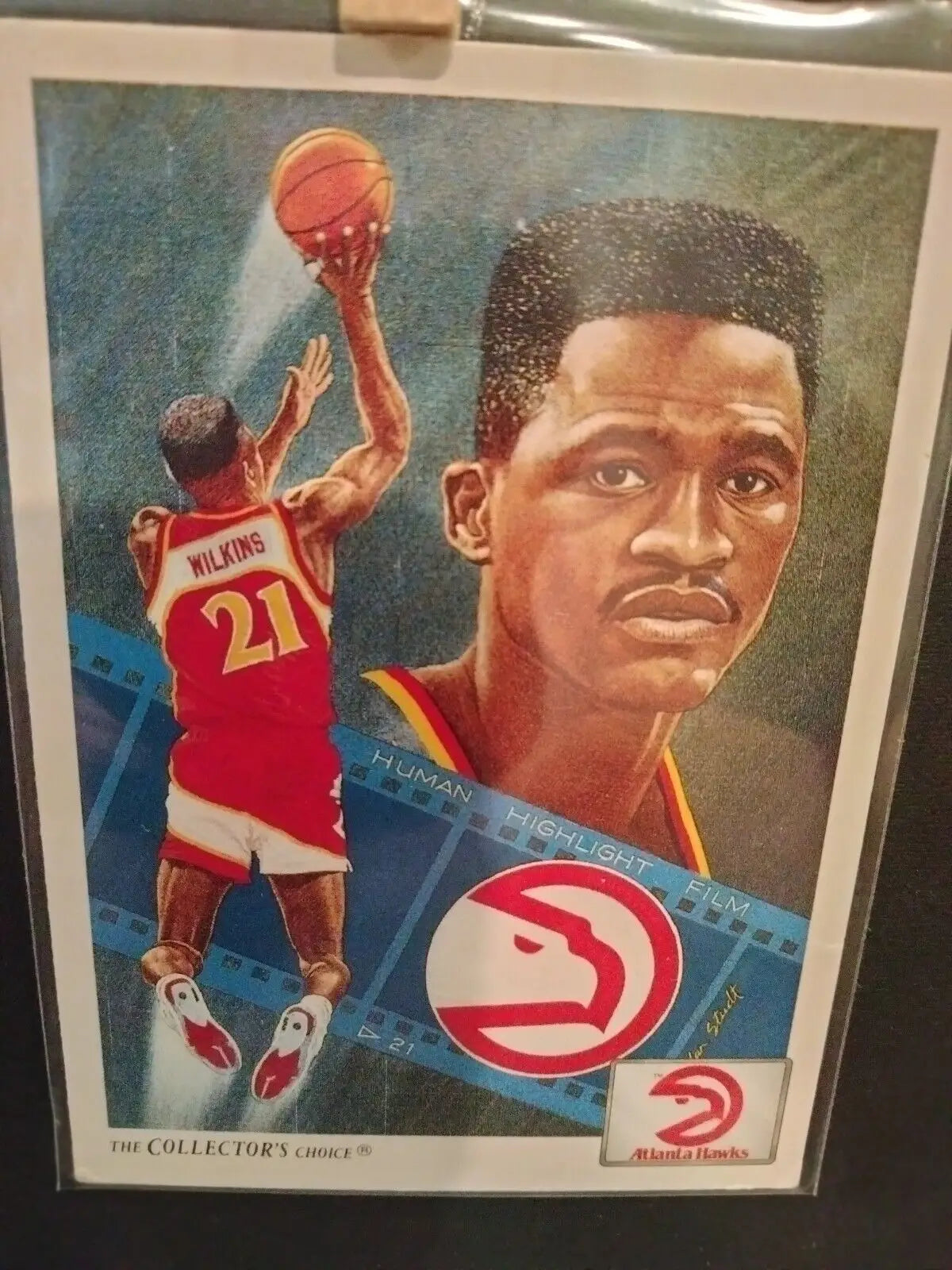 Dominique Wilkins trading card from The Collectors Choice, Atlanta Hawks NBA Legend