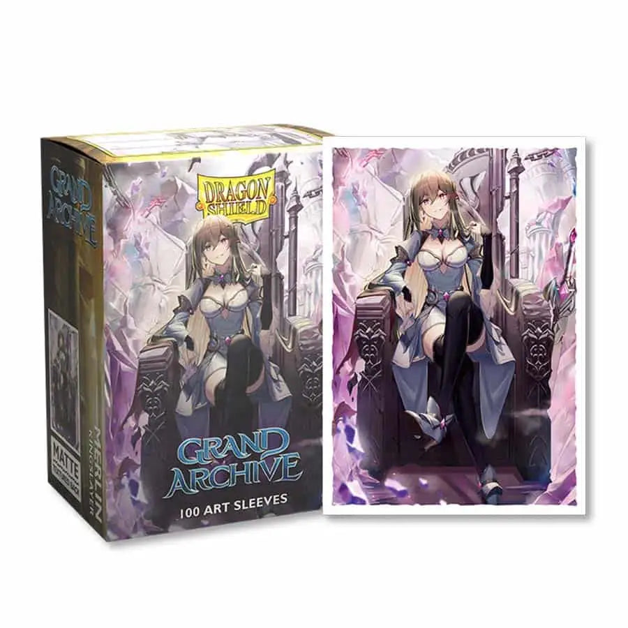 Dragon Shield 100 ct Matte Art Sleeves featuring Grand Archive anime character on throne