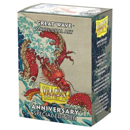 Dragon Shield Dual Matte card sleeves box with Great Wave and red dragon art design