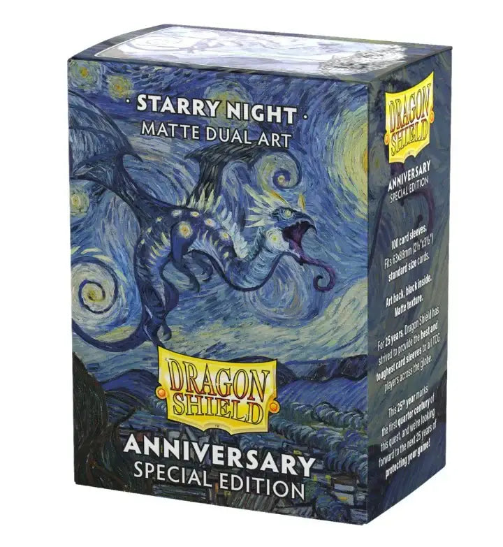 Dragon Shield Dual Matte Starry Night card sleeves with dragons in Van Gogh sky