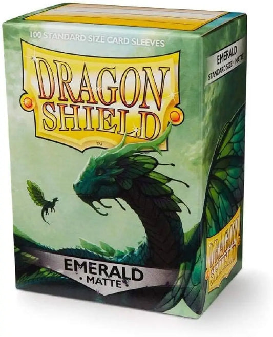 Dragon Shield matte emerald card sleeves box with green dragon design for standard size cards