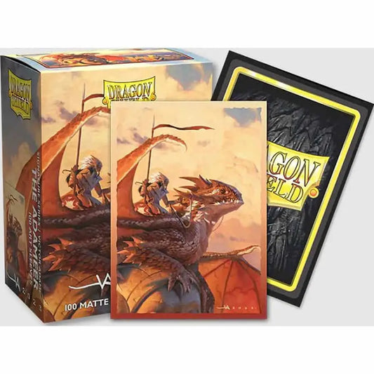 Dragon Shield dual matte art sleeves featuring a dragon rider and dragon design