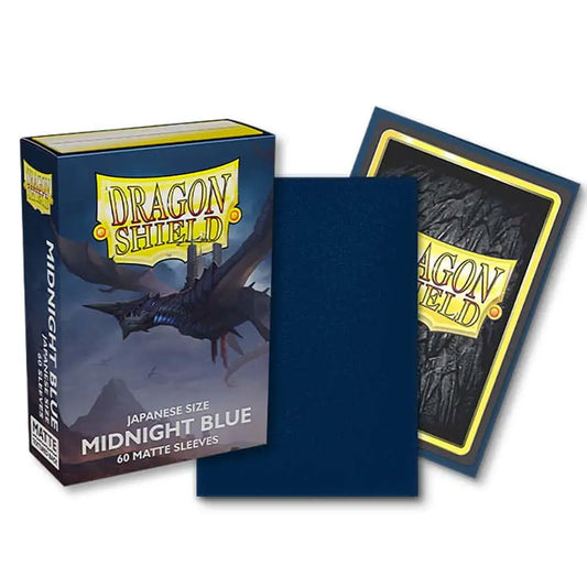 Dragon Shield Matte Sleeve in Midnight Blue, Japanese size, 60ct, registered trademark