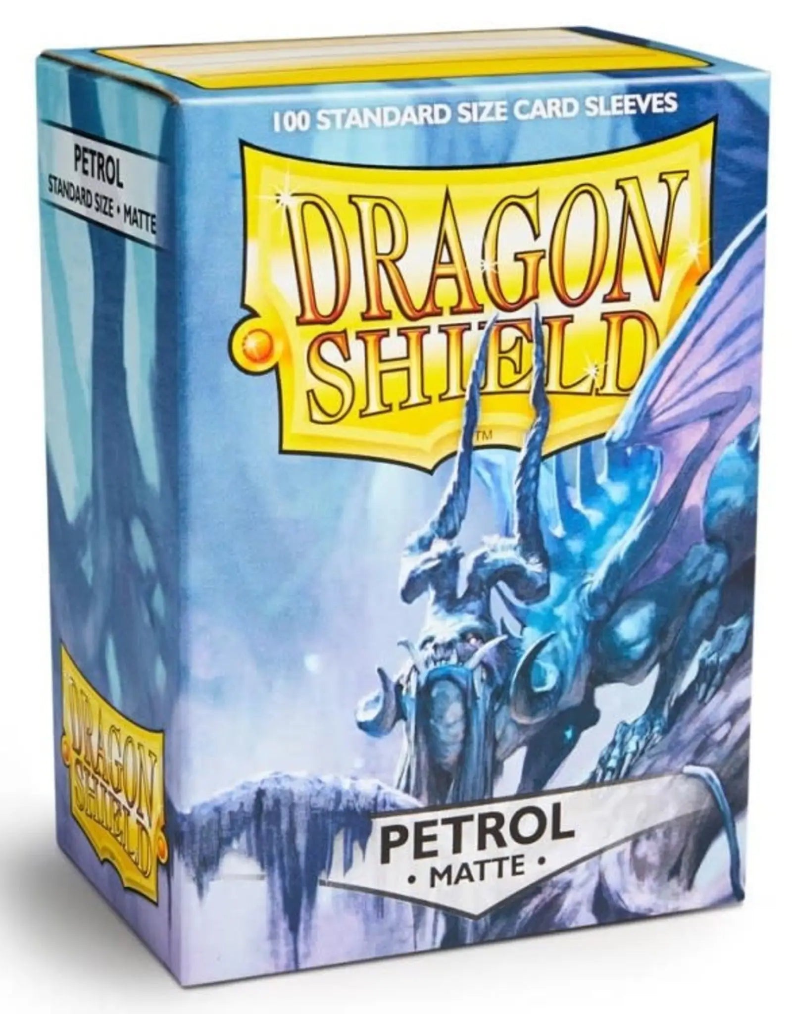 Dragon Shield Petrol Matte Sleeves box with icy blue dragon artwork