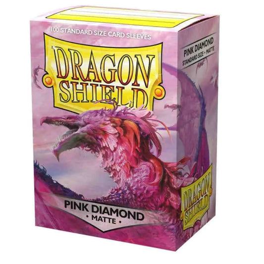 Dragon Shield Pink Diamond matte sleeves box with pink dragon artwork, standard size