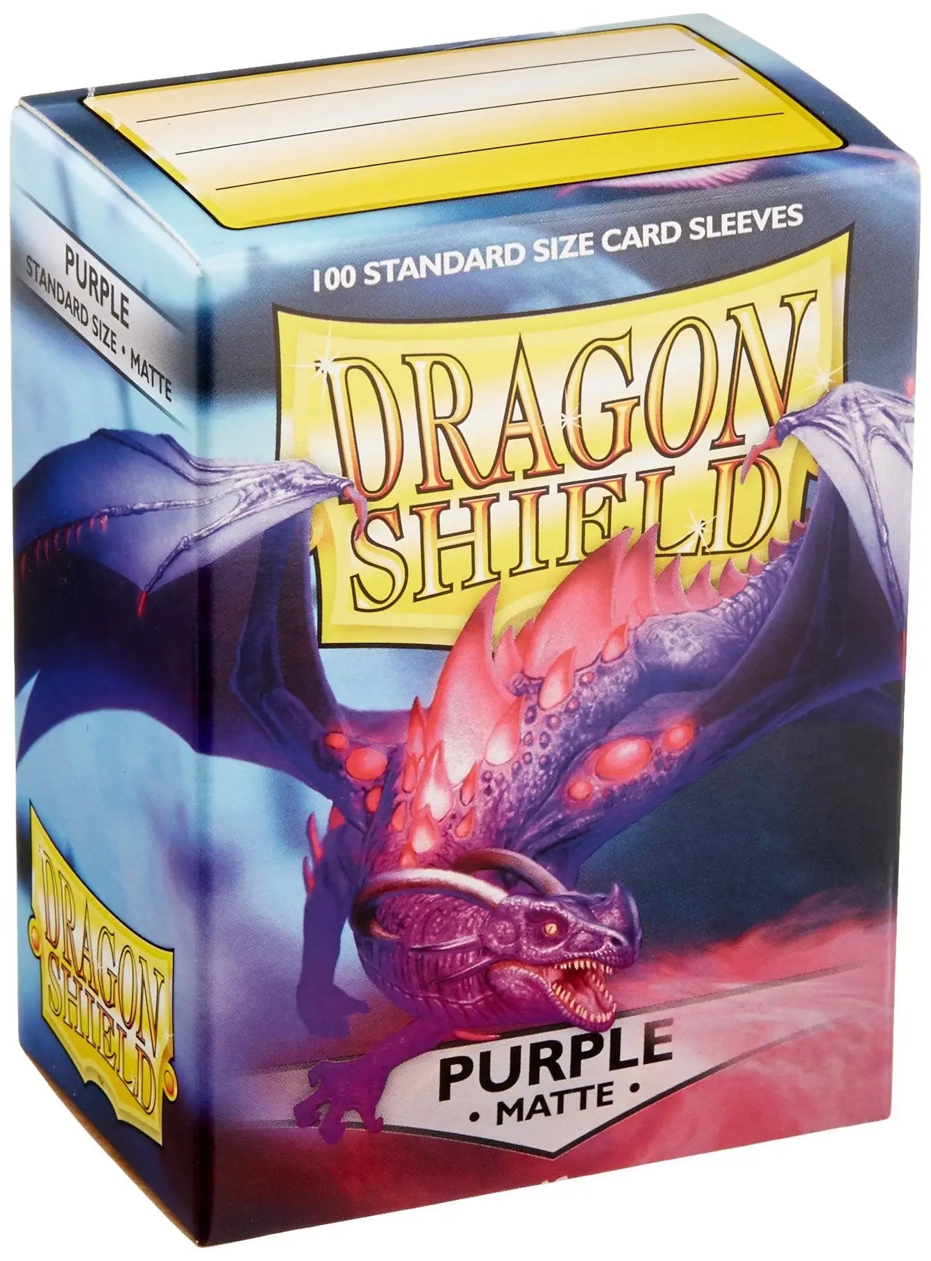 Purple Dragon Shield Matte Sleeves box showcasing vibrant dragon artwork for trading cards