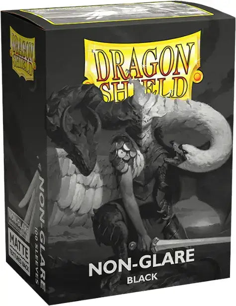 Dragon Shield Non Glare Matte Black Card Sleeves box featuring fantasy artwork