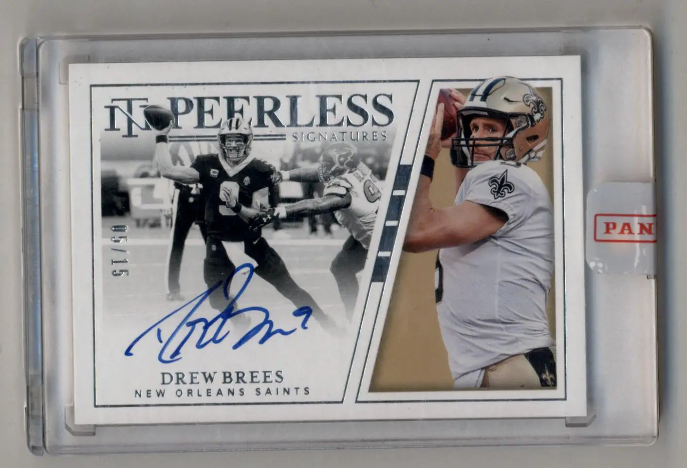 Signed Drew Brees 2019 National Treasures Peerless Signatures trading card