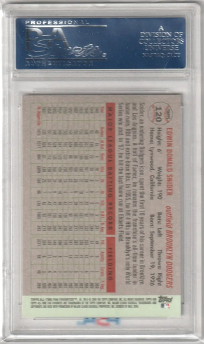 Duke Snider 2004 Topps Fan Favorites Autograph in protective holder for single cards