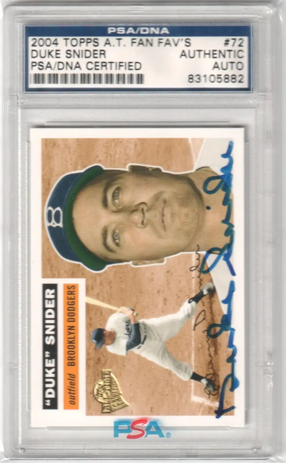 PSA-graded 2004 Topps Fan Favorites Duke Snider single card in protective case from Columbia Hobby