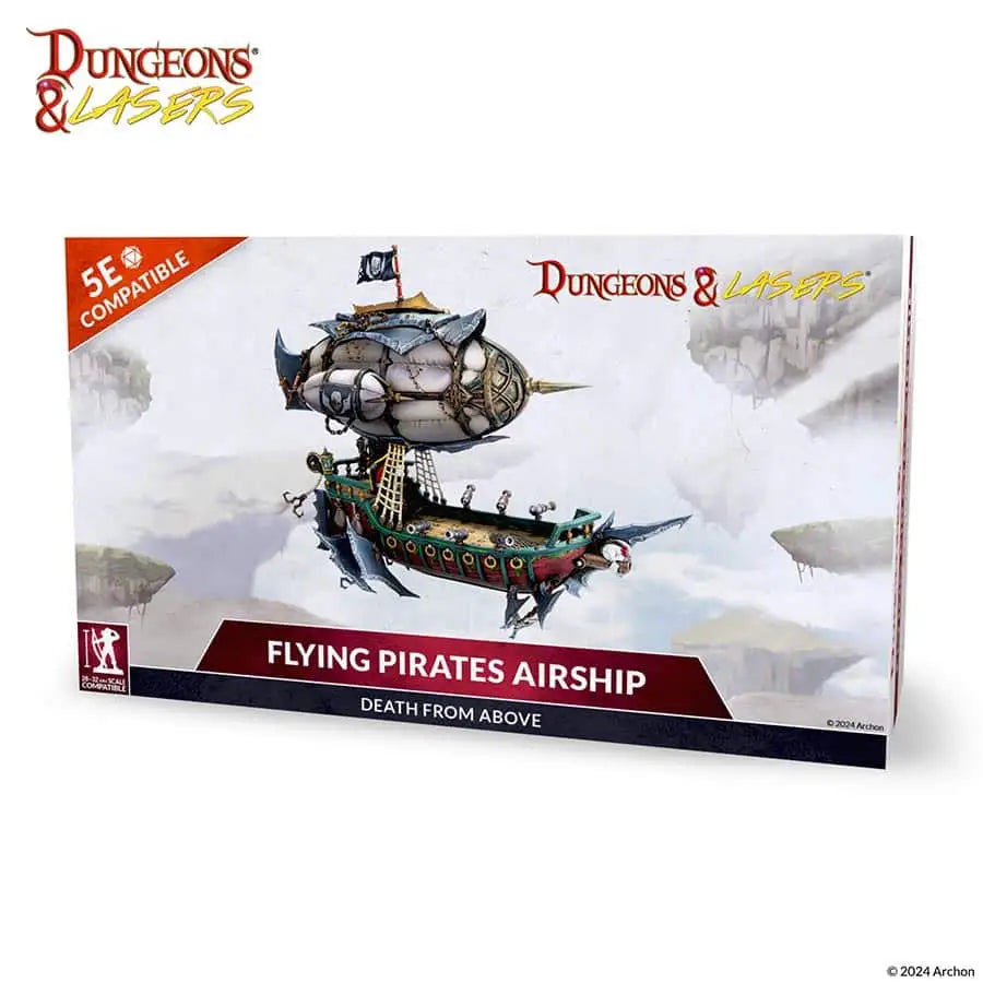 Flying Pirates Airship model kit with steampunk design for Dungeons & Lasers miniatures