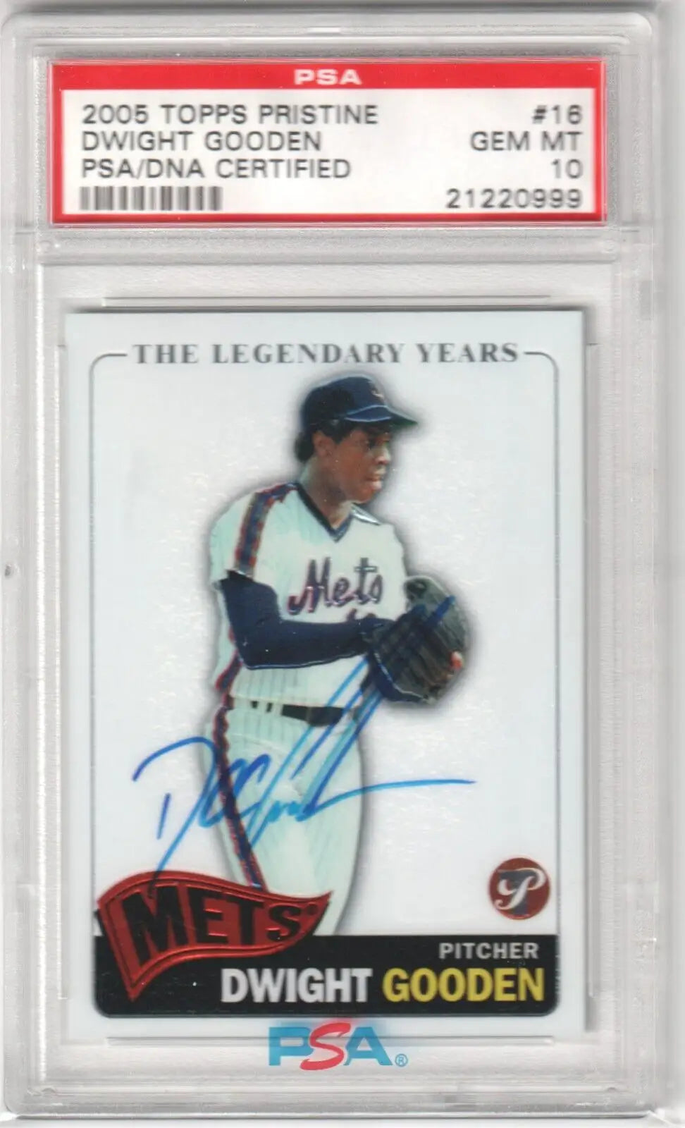 PSA 10 GEM MINT Dwight Gooden 2005 Topps Pristine Auto Mets single card from Columbia Hobby