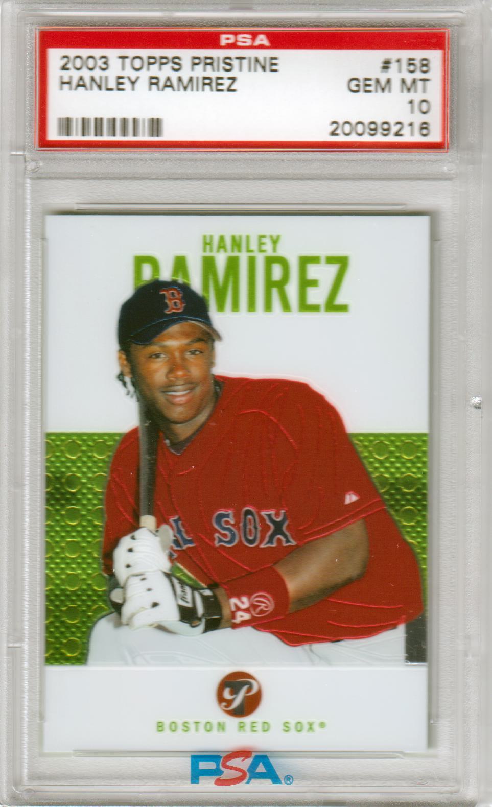 PSA 10 GEM MINT Hanley Ramirez 2003 Topps Pristine baseball card for Red Sox collectors