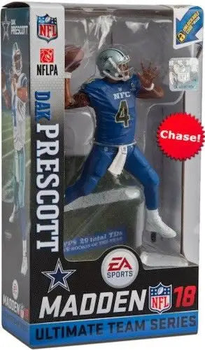 Dallas Cowboys Dak Prescott action figure in Madden NFL 18 packaging