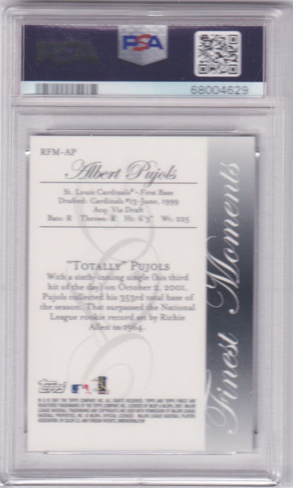 ALBERT PUJOLS 2007 Topps Finest Rookie Finest Moments #RFMAP PSA 10 GEM