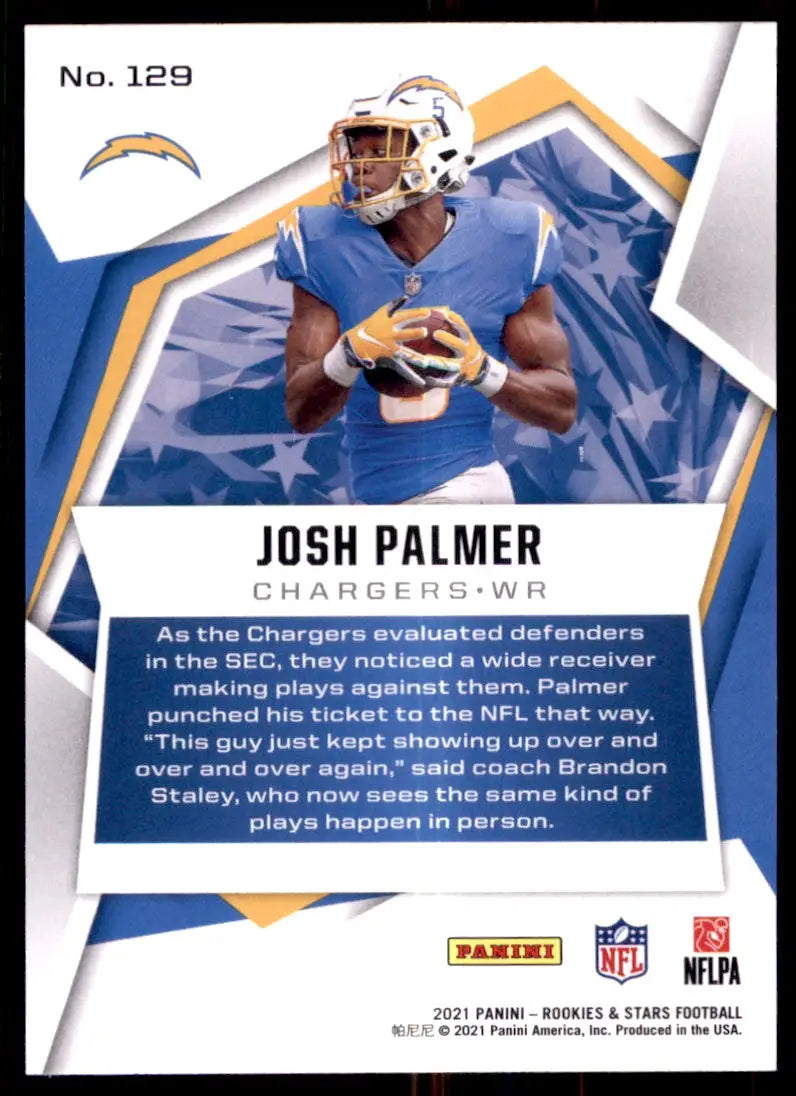 2021 Panini Rookies & Stars Josh Palmer Rookie Los Angeles Chargers #129