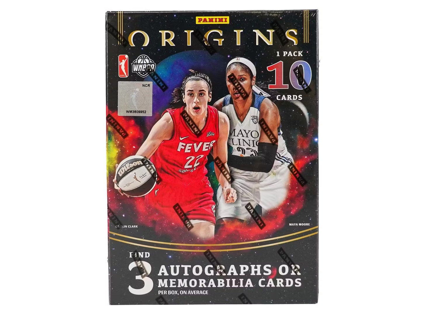 NBA Origins Basketball trading card box featuring Fever and Lynx memorabilia card