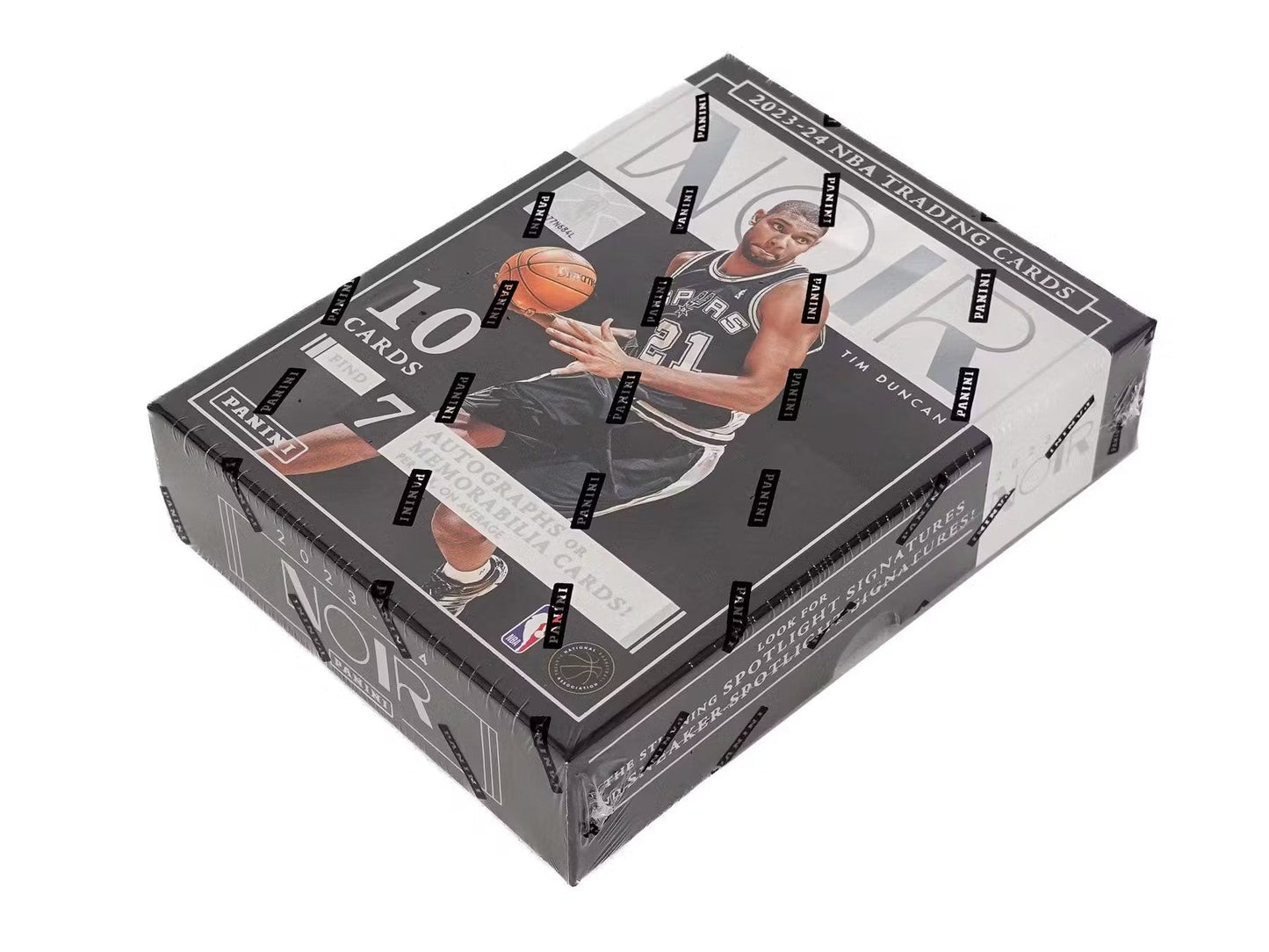 2023-24 Panini Noir Basketball Hobby Box featuring memorabilia cards and spotlight signatures