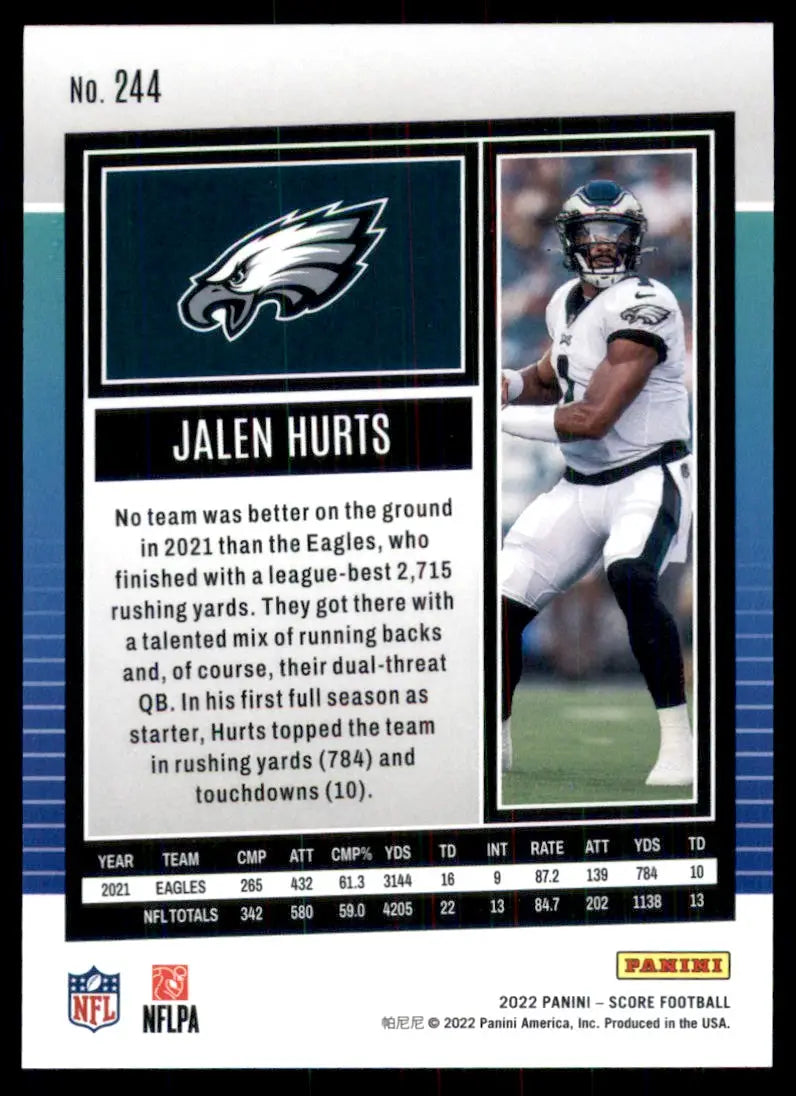 2022 Score Jalen Hurts Philadelphia Eagles #244