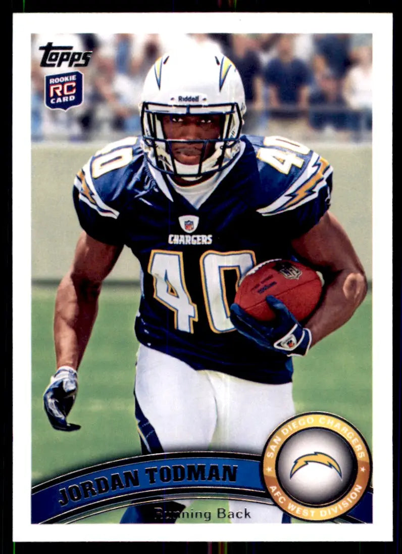 2011 Topps Jordan Todman Rookie San Diego Chargers #325