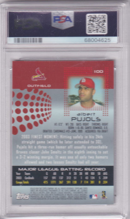 ALBERT PUJOLS 2004 Topps Finest #100 PSA 10 GEM MNT - CARDINALS