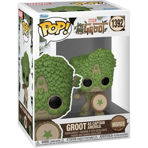 Groot as Captain America Topiary Funko Pop Vinyl Figure #1392 in cool outfit