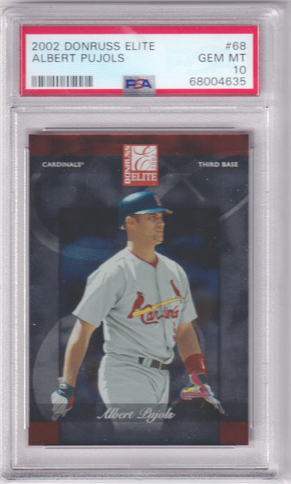 ALBERT PUJOLS 2002 Donruss Elite #68 PSA 10 GEM MINT - CARDINALS Pop 16