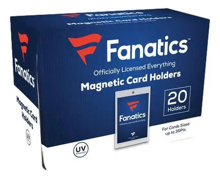 Blue Fanatics Magnetic Card Holder box with 20 UV-protected holders for card storage