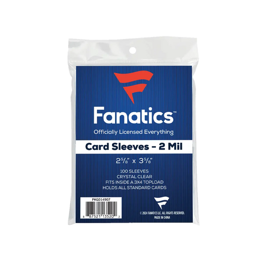 Fanatics Soft Sleeves package featuring 100 count card protection for trading cards