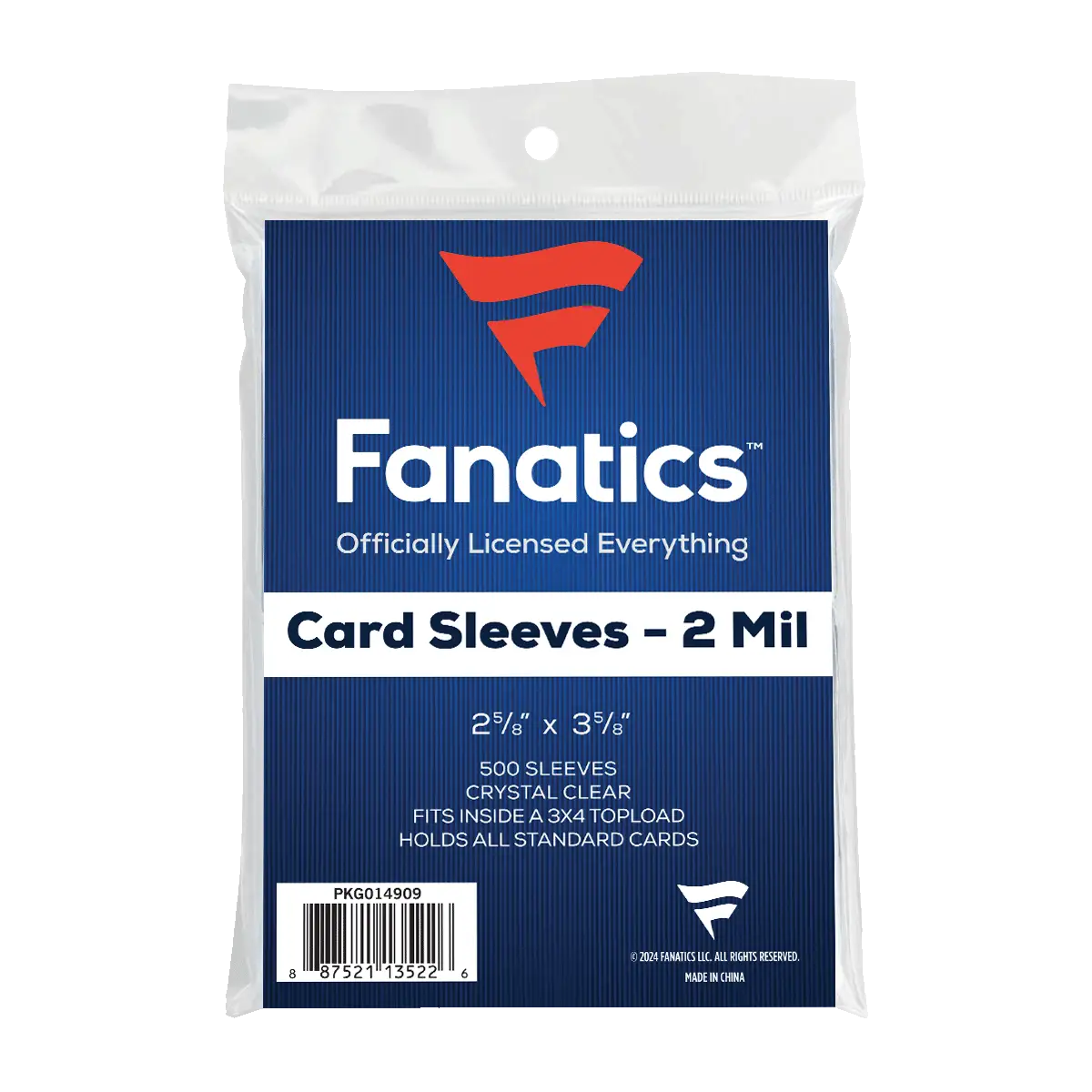 Package of Fanatics Soft Sleeves for protecting trading cards, 500 count