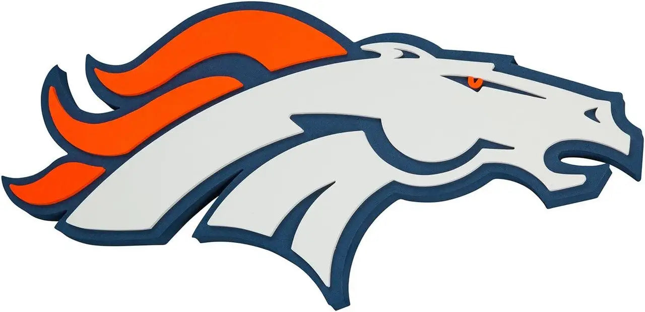 Denver Broncos logo on FanFoam 3D Foam Wall Sign for football cards enthusiasts