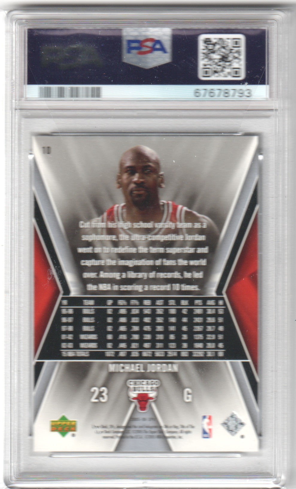 MICHAAL JORDAN 2005 Upper Deck SPX #10 PSA 9 MINT - BULLS