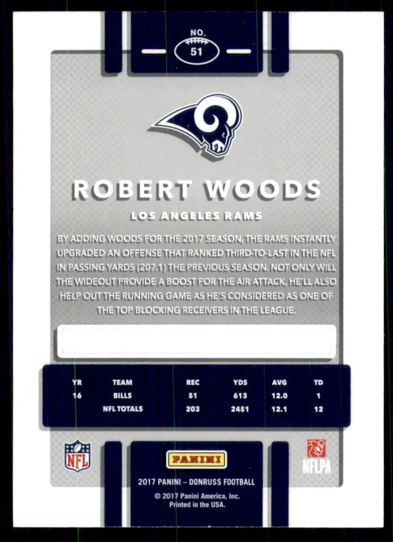 2017 Donruss Robert Woods Los Angeles Rams #51