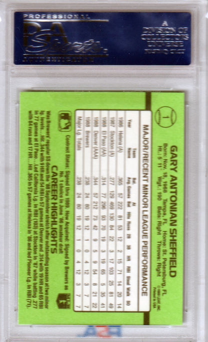 GARY SHEFFIELD 1989 Donruss Rookie RC #1 PSA 10 GEM MINT - BREWERS