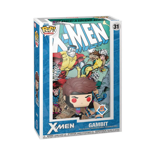 Funko Pop! vinyl figure of Gambit in comic cover display case, Previews exclusive pop