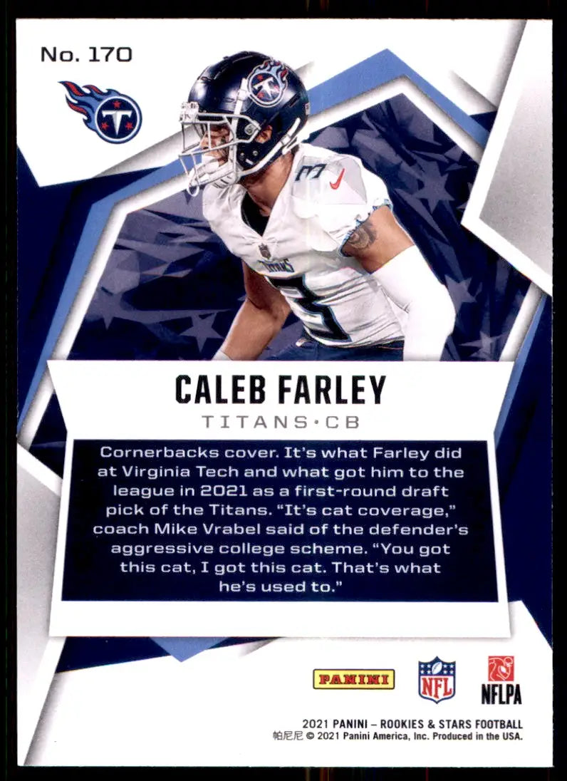 2021 Panini Rookies & Stars Caleb Farley Rookie Tennessee Titans #170