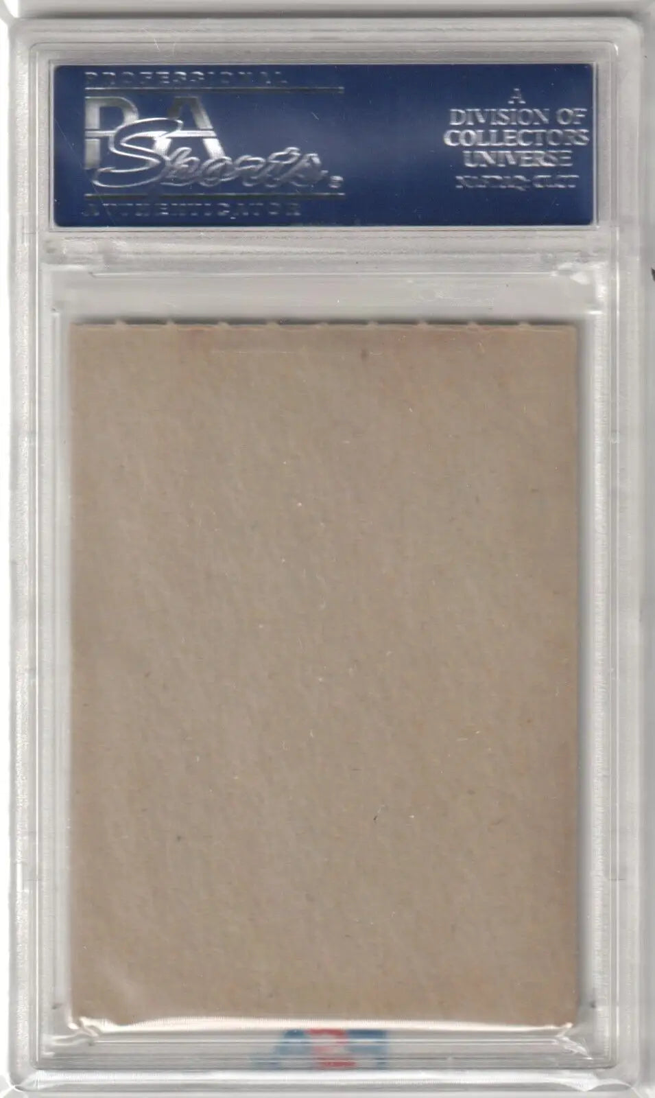 Clear plastic PSA card holder with beige insert for single cards from Columbia Hobby