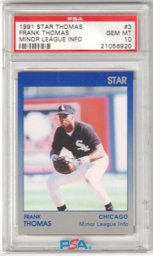 PSA-graded 1991 Star Frank Thomas Minor League baseball card in White Sox uniform