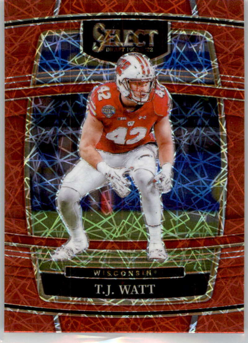 2022 Panini Select Draft Picks Red Lazer Prizm #34 T.J. Watt Concourse NM Near Mint